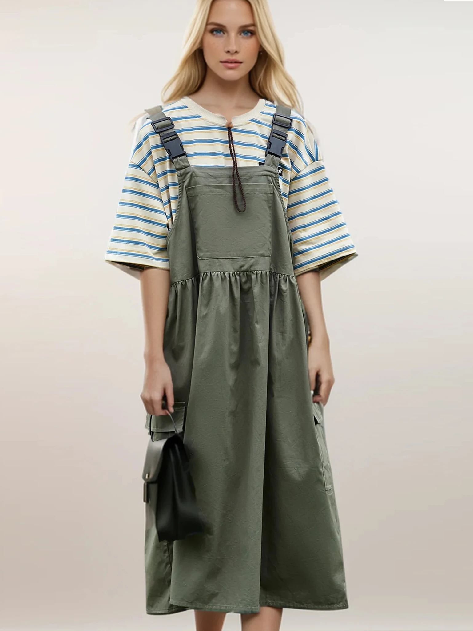 Advanced French workwear with shoulder strap dress, women's summer new style, small stature design, niche long skirt