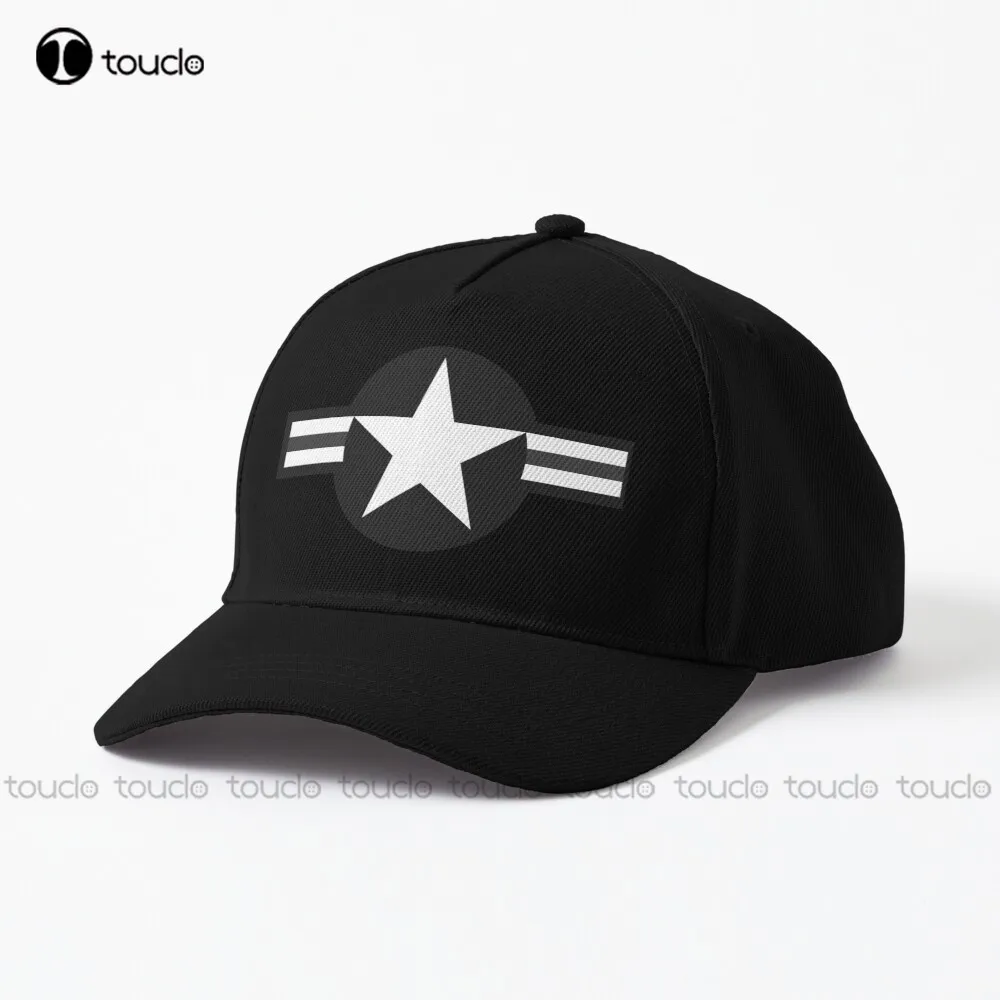 Us Force Roundel - Us Air Force Roundel Black And White Baseball Cap Mens Trucker Hats Outdoor Cotton Cap Sun Hats Streetwear