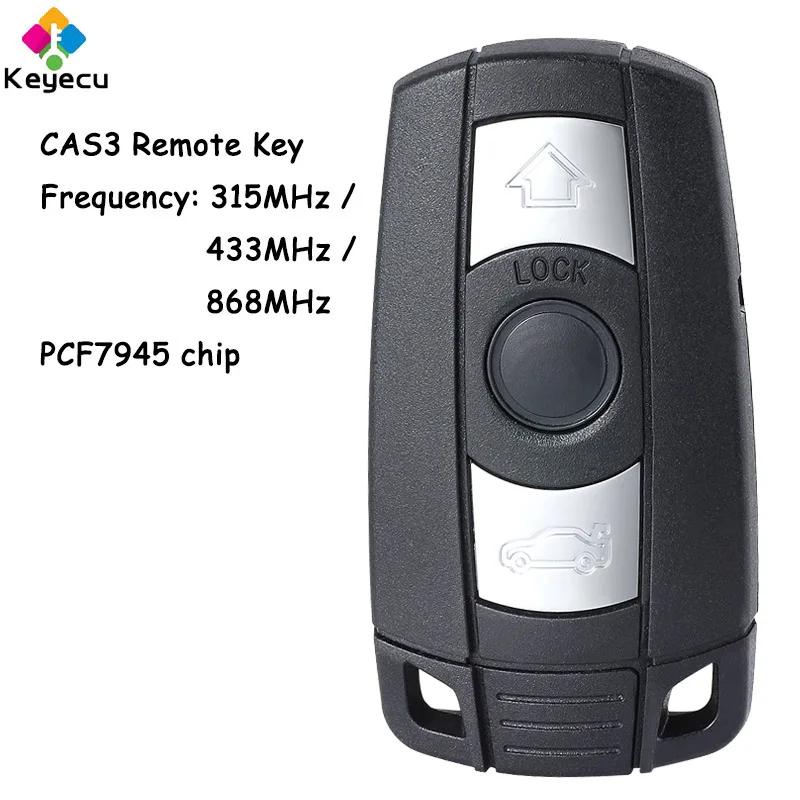 

KEYECU Smart Remote Control Car Key With 3 Buttons 315MHz/ 433MHz/ 868MHz PCF7945 Chip Fob for BMW CAS3 1 3 5 7 Series X5 X6 Z4