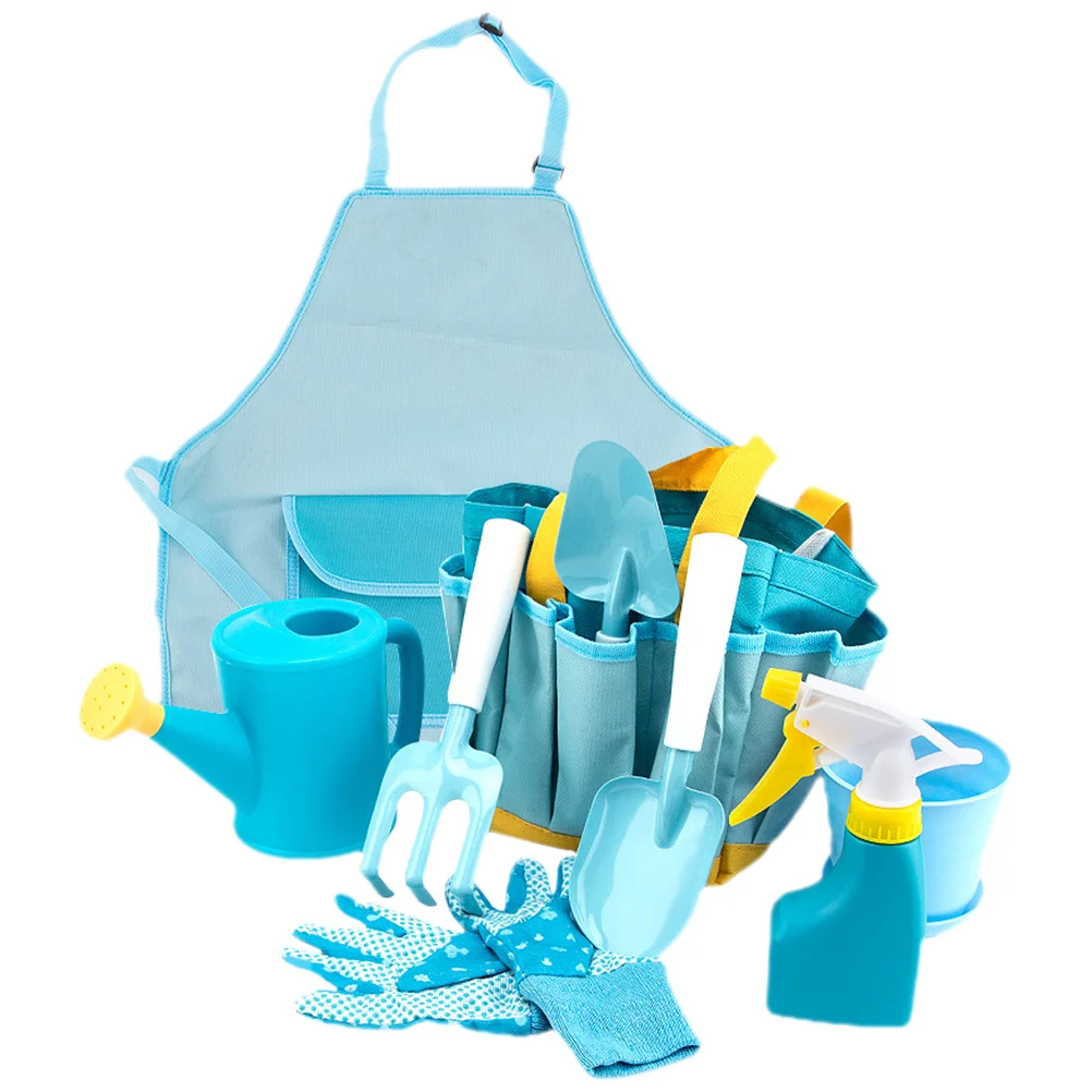 1세트 어린이 정원 도구 내구성 있는 작은 삽과 갈퀴 밝은 색상 정원 이식 및 식물 관리용