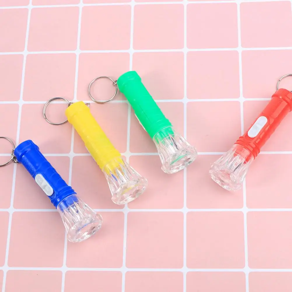 10Pcs Flashlight Toy Metal Buckle Portable Diamond Shape Grip Entertainment Kids Flash Light Key Rings Pendant Accessories Xmas