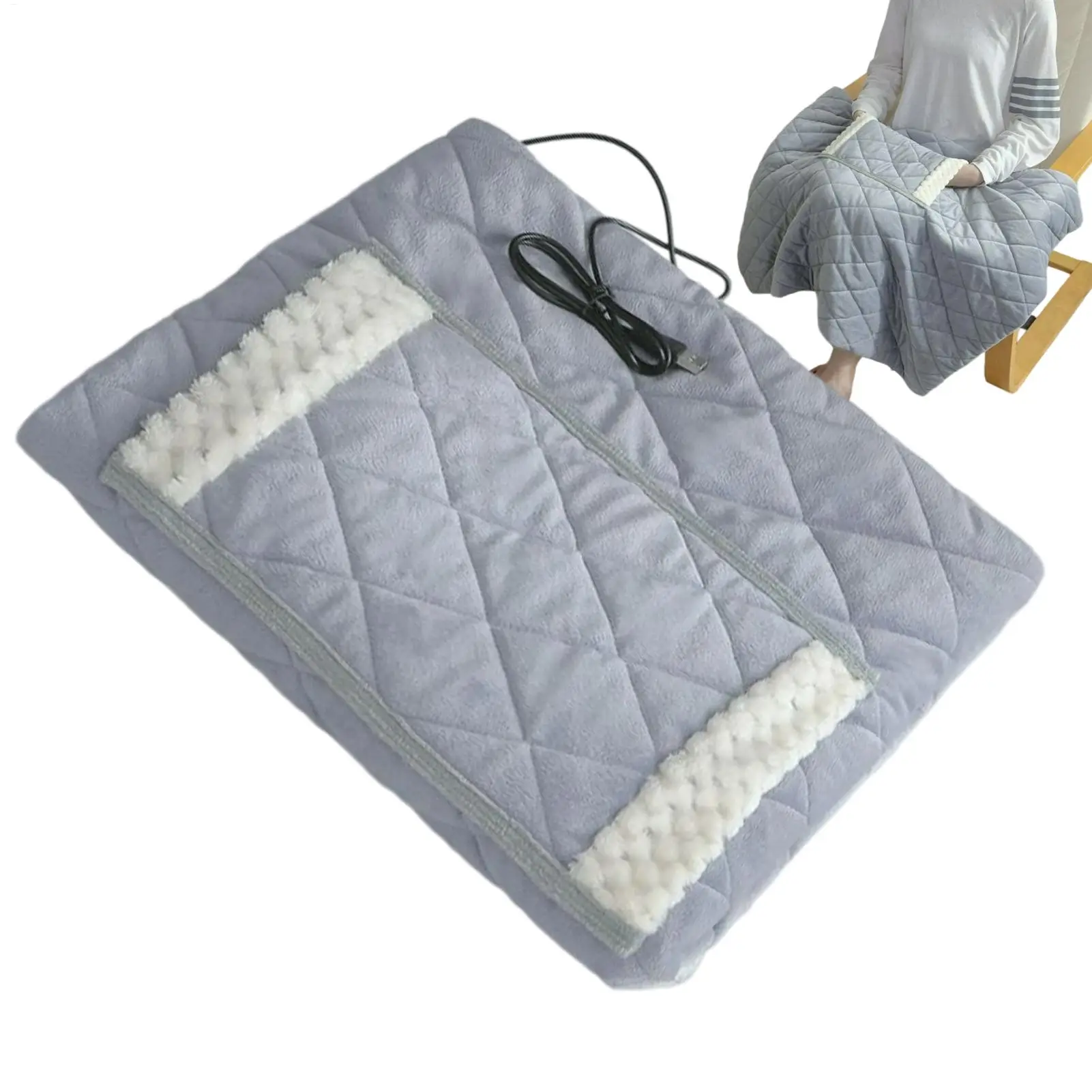 

USB Electric Heating Blanket 27x39in, Portable Fast Warming Throw for Home Bed Office Couch Travel & Indoor Relaxation