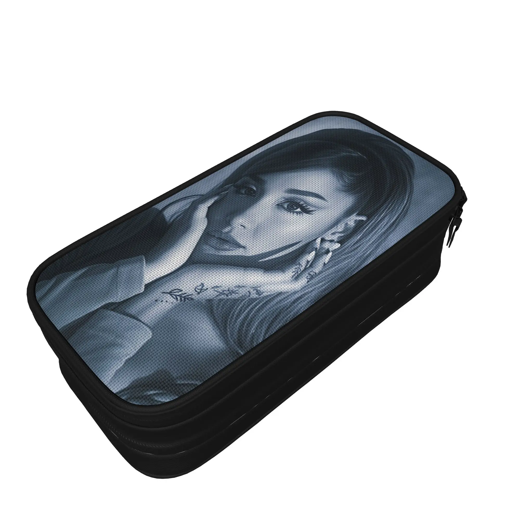 Arianas Grande  Pencil Case  School Pencil Cases Double Layer Child Aesthetic University Pencil Box School Supplies