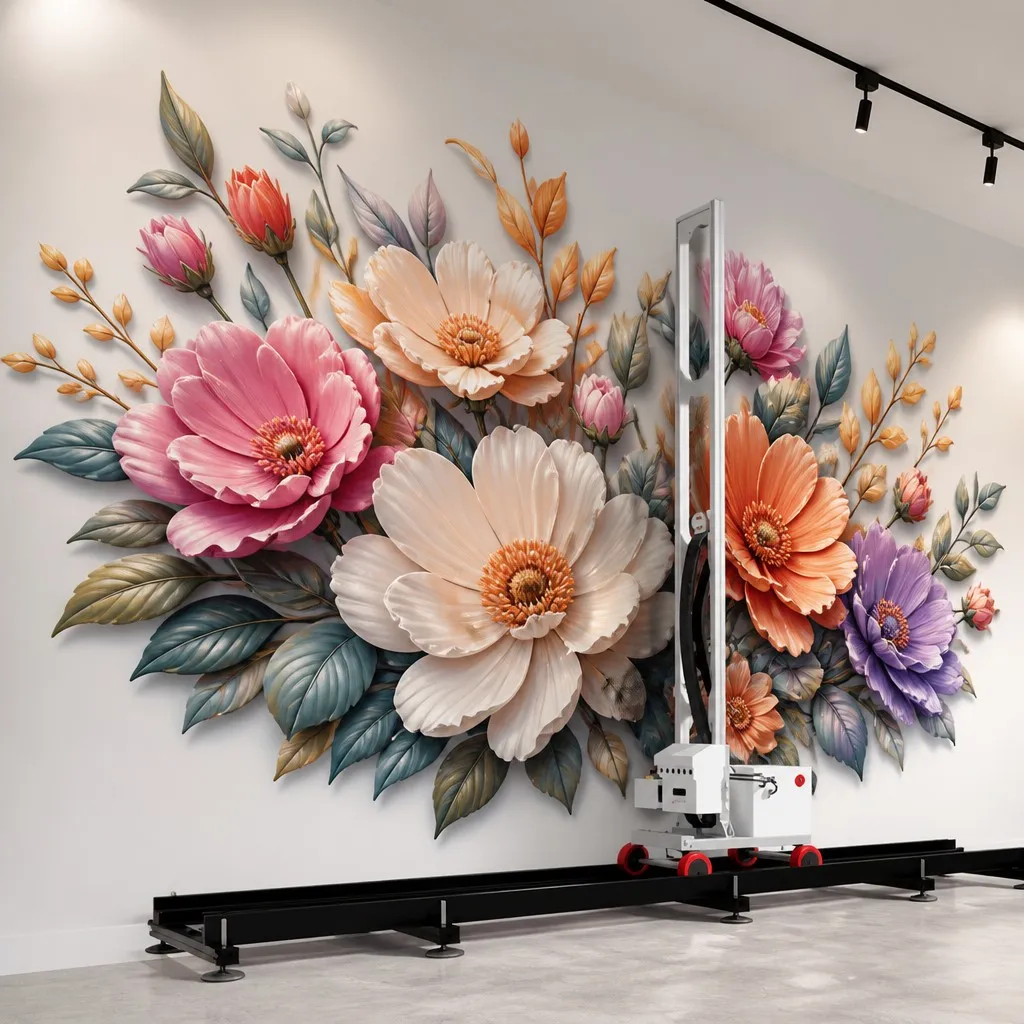 Mini 3D UV Vertical Wall Printer With DualHeads Portable Wall Mural Printer For Indoor Home Art Decoration