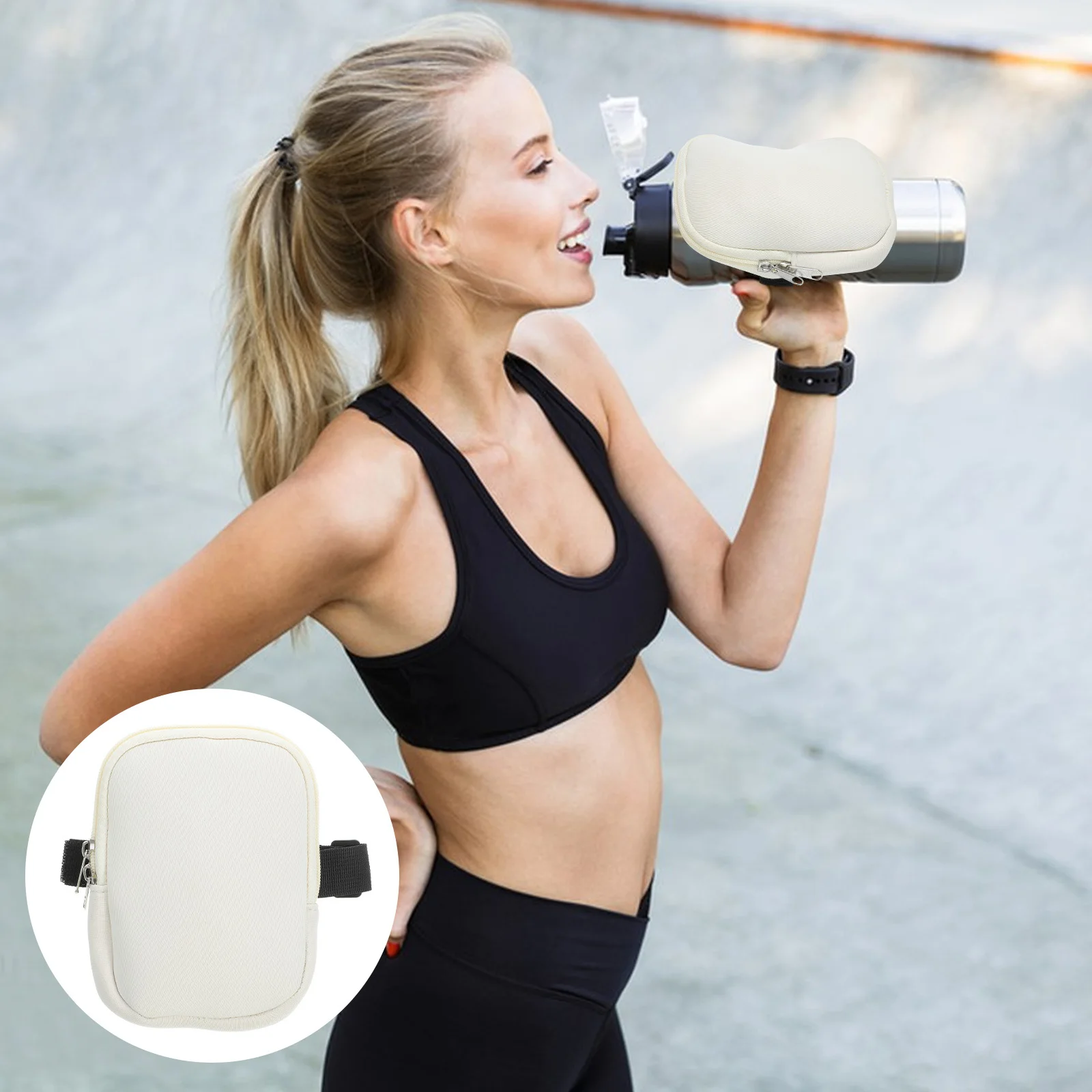 

Car Cup Holder Tumbler Pouch Water Bottle Side Pouch For Coins Keys Cash Storage Bottle Organizer Gym Outdoor Wallet Accessory