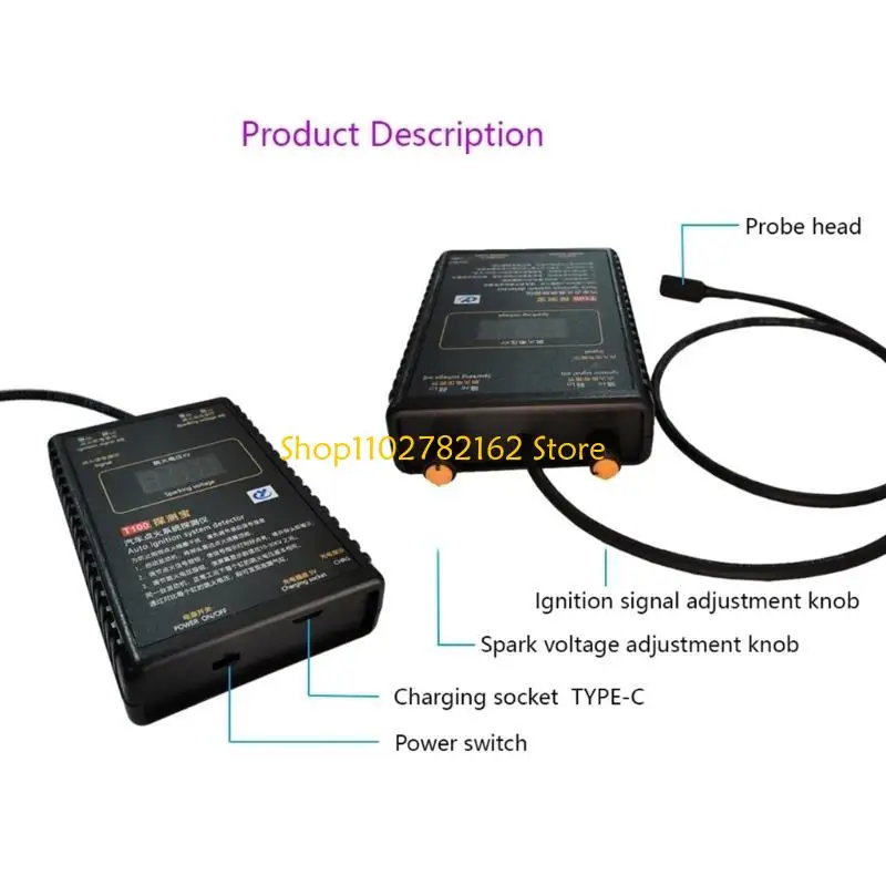 547B T100 Công cụ chẩn đoán đánh lửa xe Phân tích cuộn dây tín hiệu động cơ Thích hợp cho kỹ thuật viên ô tô Kiểm tra điện áp