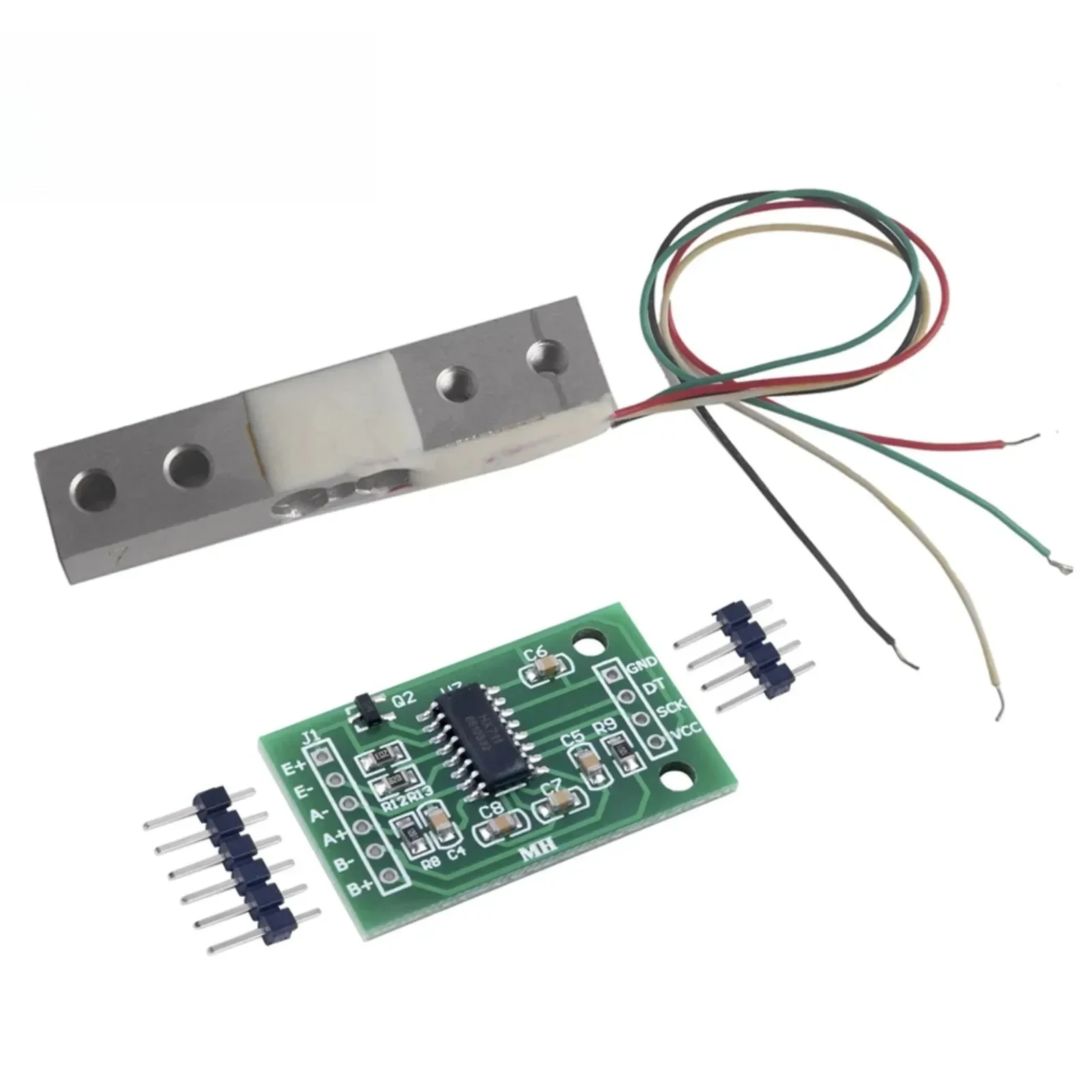 1PCS 500g Load Cell + 1PCS HX711 24Bit ADC Module for Arduino – High Precision Weight Sensor with Dual Channel Input