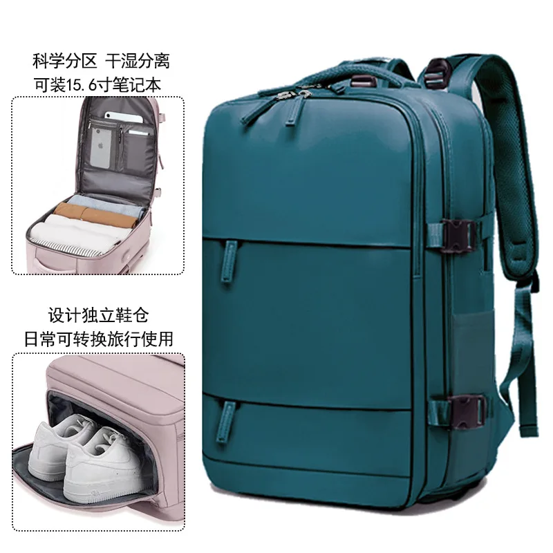 Airline Approved Carry On Backpack Personal Item Bag with Multi Layer Wet Dry Compartments Compact Travel Multifunctional Bag