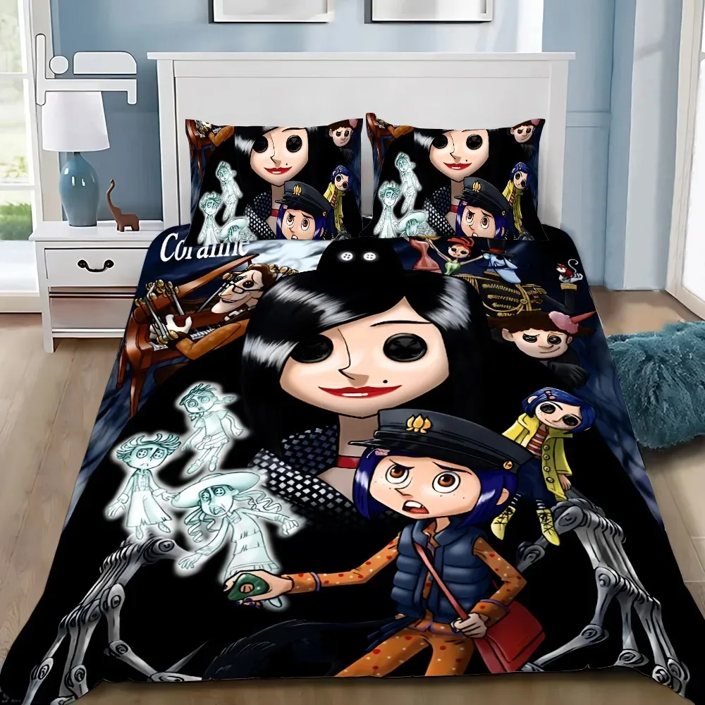 Bedding Set Duvet Cover Pillowcase Horror Film C-Coralines Boy Girl Bedroom Decoration Children Gift Single Double Large Size