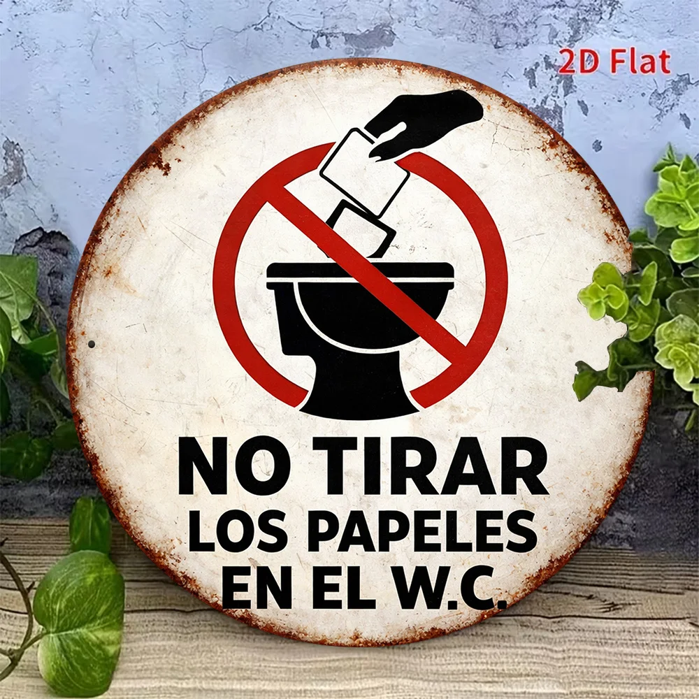 2D Flat Round Wooden Sign, Retro Decorative Plaque about 