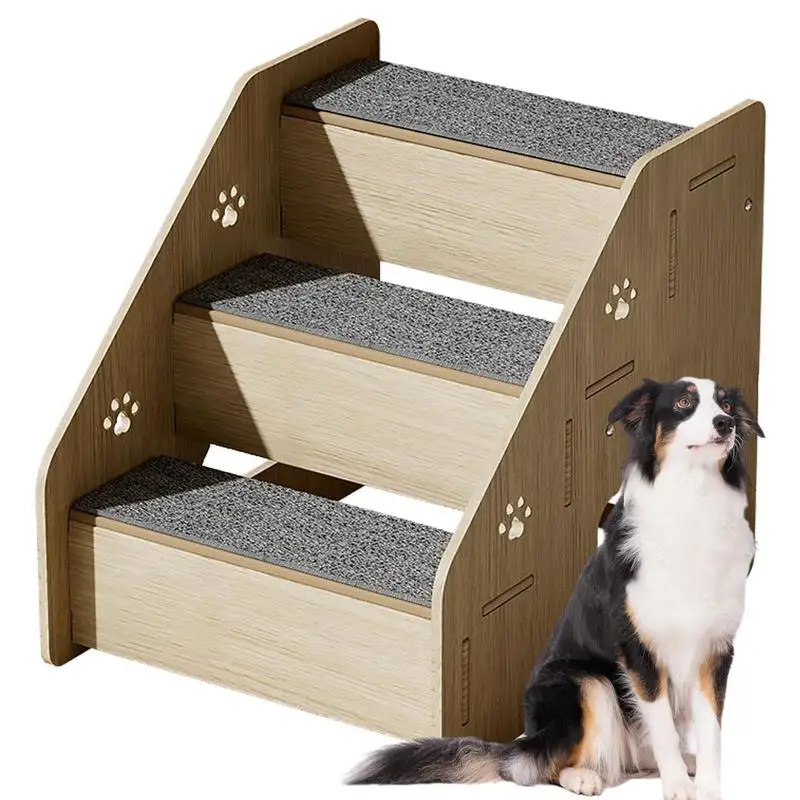 

Dog Stairs for Small Dogs Portable Dog Stairs Steps Wood Pet Stairs Sturdy Dog Couch Stairs Wooden Dog Stairs for Old Dogs Small