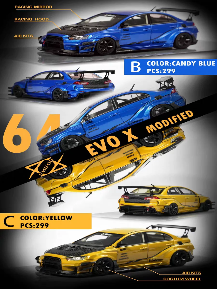 404Error  1:64  EVO X  Evolution limited 299pcs  diecast alloy car model Children's toys and gifts