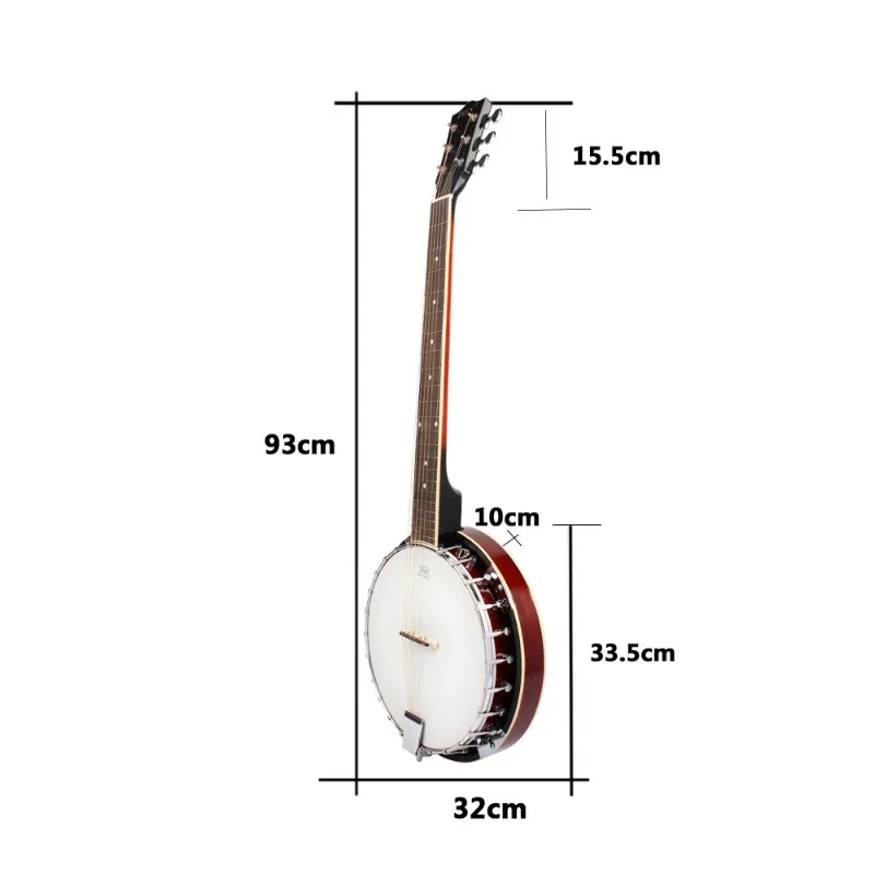 Zessnarige Banjo Log Shabili 6-snarige Turtledove Oefenen met westerse snaarinstrumenten Accessoires Band Begeleid Folk