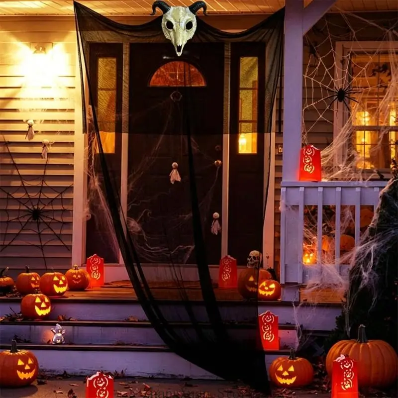 Halloween-Totenkopf-Party-Display zum Aufhängen für Eingangsbereich und Fensterdekoration, 3 x – Detail 8
