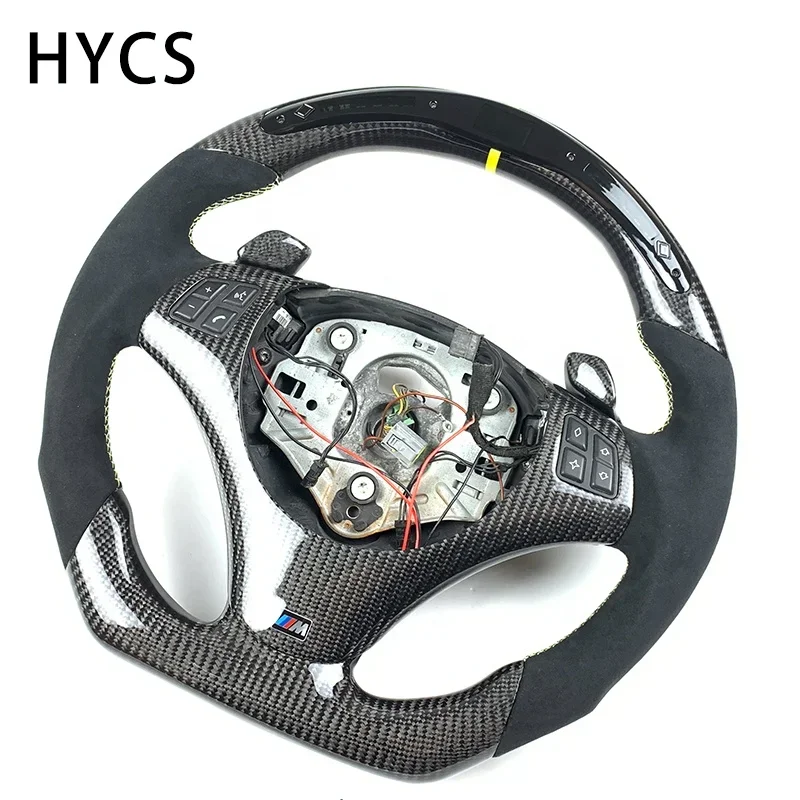 Automobile interior accessories carbon fiber flat bottom steering wheel For BMW 3 series E90 E92 M3