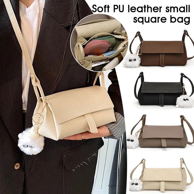 

Versatile Women's Crossbody Bag Retro Pillow Bag Simple Solid Color Soft Material Crossbod Fashionable Niche Women's Bag