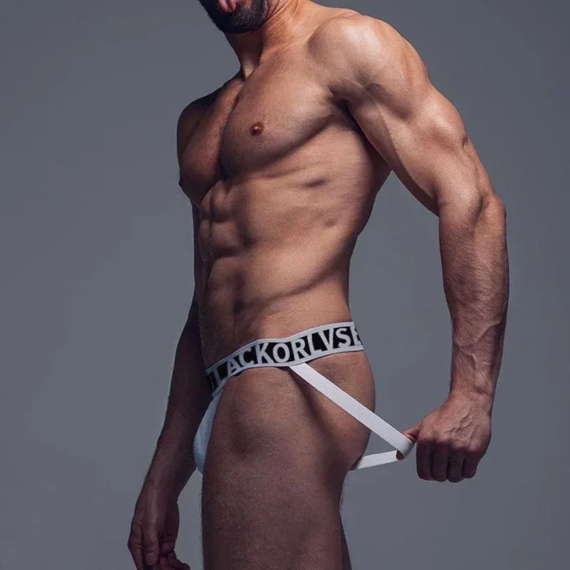 

Men's Soft Cotton Low Waist U-Pouch G-String Thong Underwear - Versatile Swimwear & Everyday Underpants