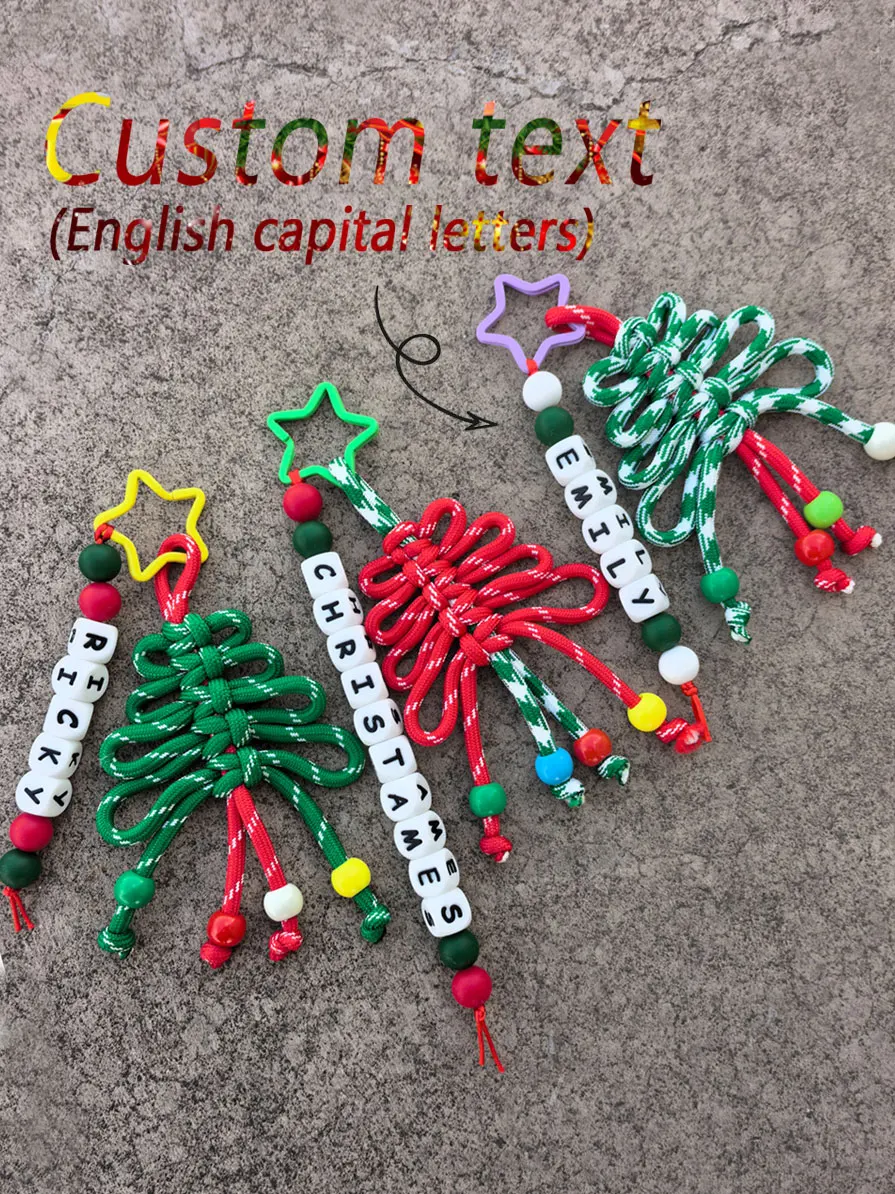 

1 шт., украшение для сумки на рождественскую тематику, силиконовые буквы из бисера, брелок со звездой, рождественская елка, подходит для рождественских подарков/дня рождения