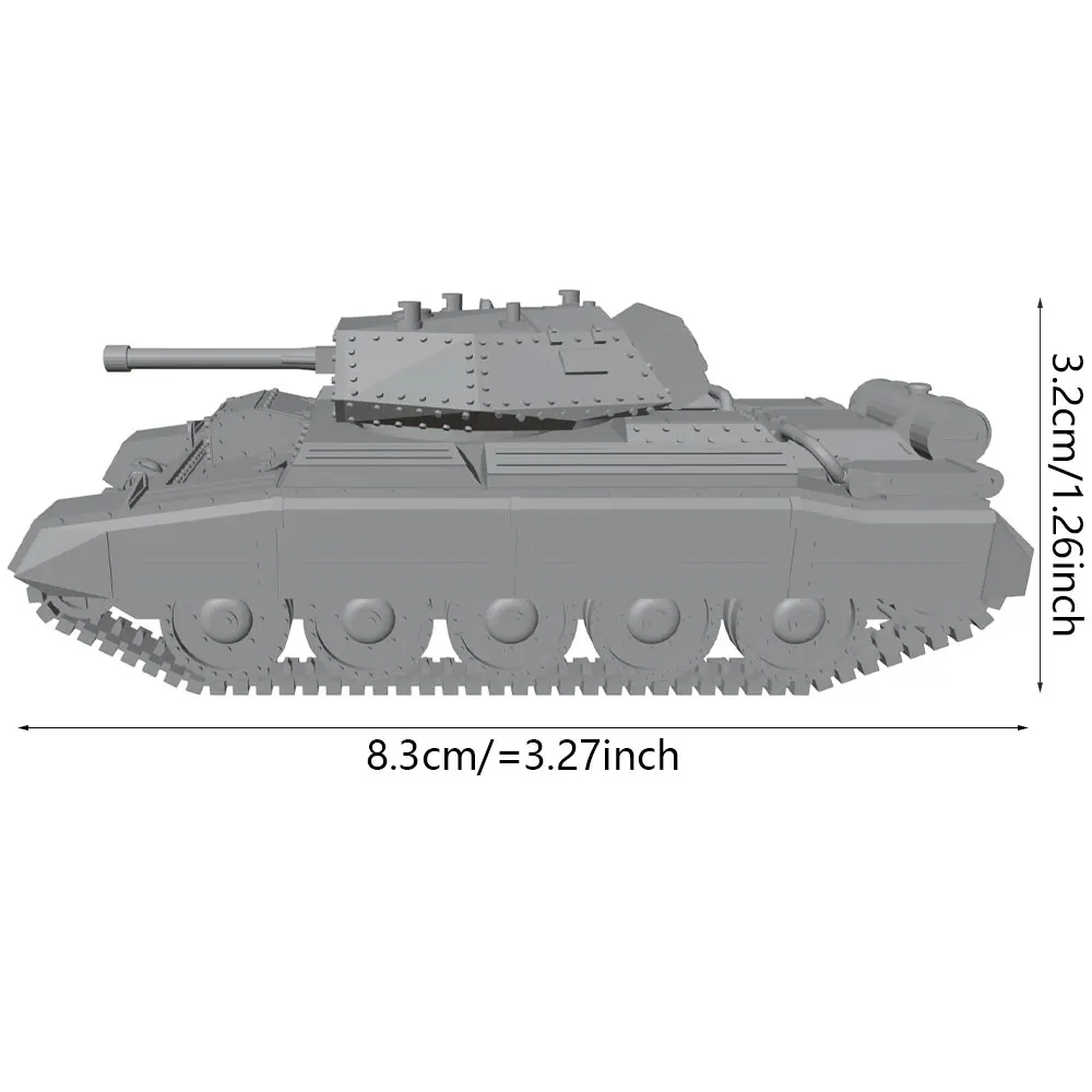 Tank Armored Vehicle Model, Land Warfare Equipment Model Set 3D Printed Grey Statue, Perfect for Scene Combinations, Uncolored