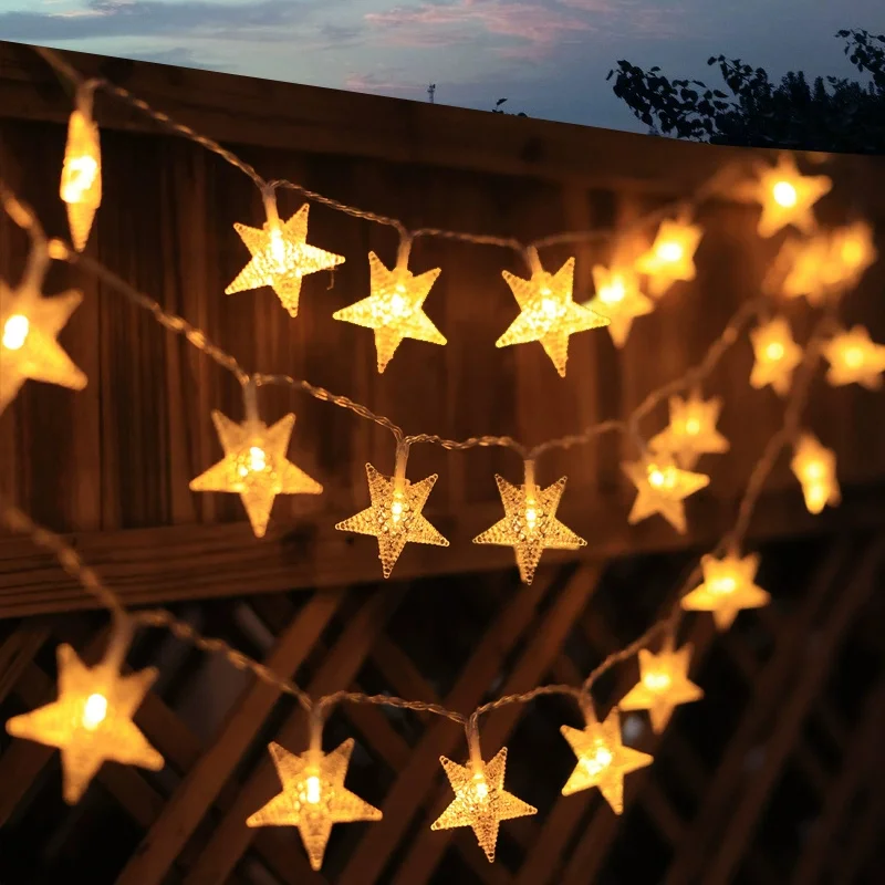 

10M 80 LED Star Light String Twinkle Garlands Battery Powered Christmas Lamp Holiday Xmas Party Wedding Decorative Fairy Lights