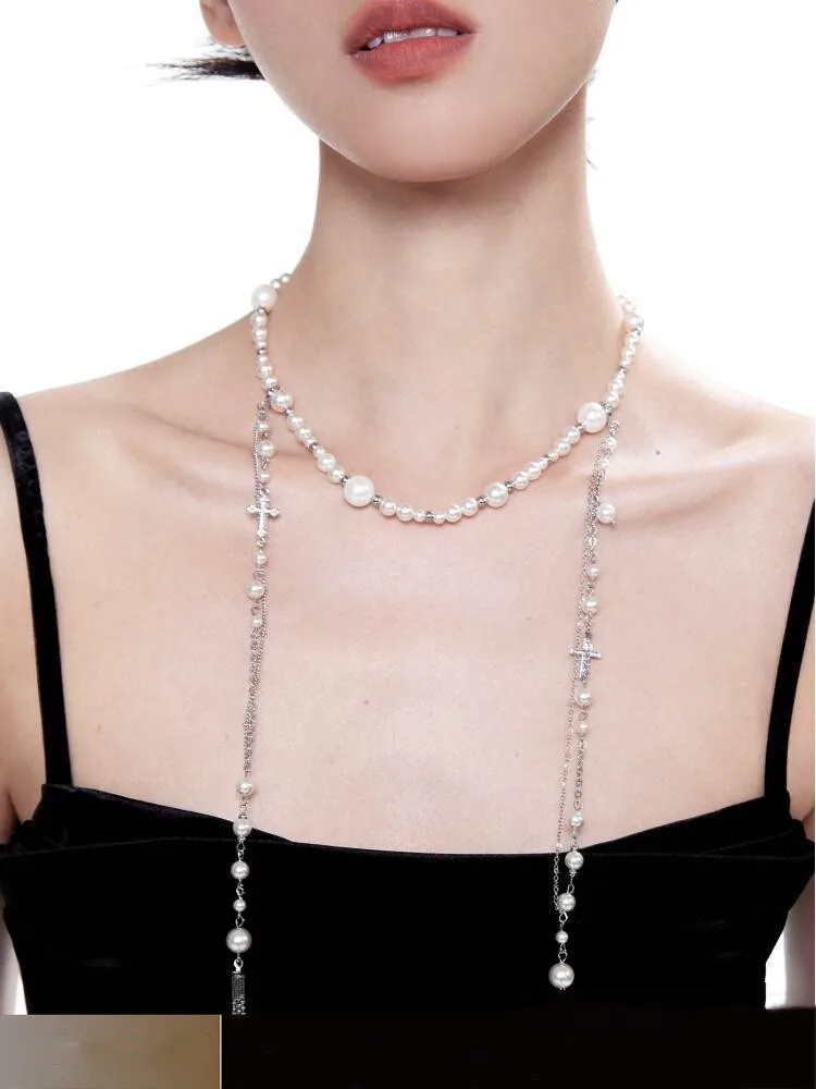 Broken City Original Tassel Necklace Long Retro Stacked Cross Detachable Sweater Chain