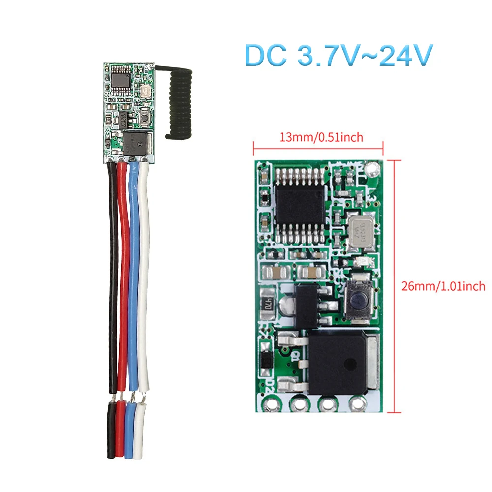 IsFriday 433MHz Micro Receiver Wireless Light Controller Switch Remote Control For DC 3.6V 5V 9V 12V 24V 1CH LED Lamp Light DIY