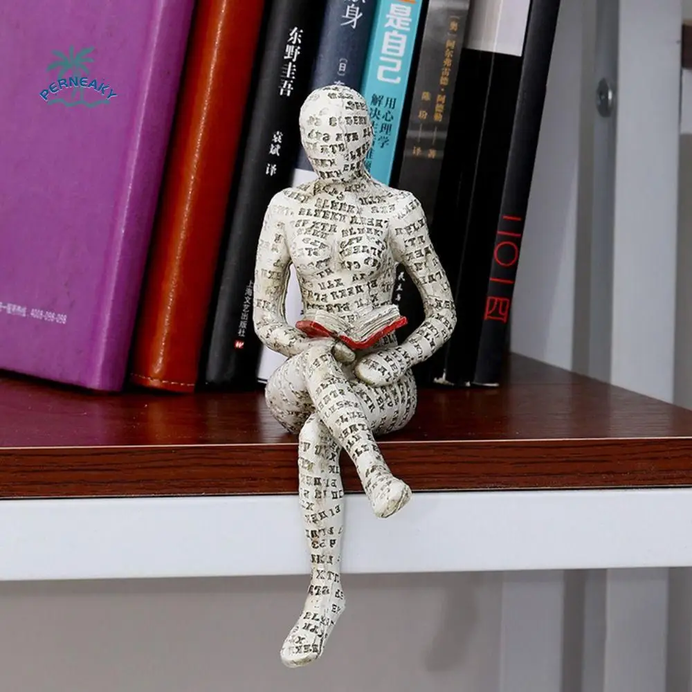 Home Decoration Bedroom Pulp Molding Wedding Gift Mummy Statues Bookshelf Ornaments Reading Woman Figurine Humanoid Sculptures