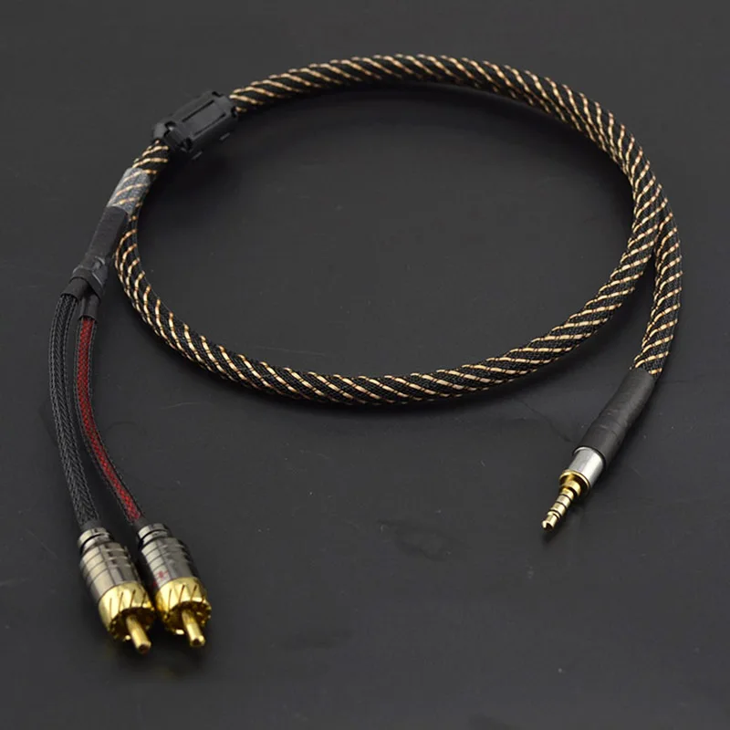 Kabel audio HIFI 4.4mm JACK zrównoważony interfejs 4.4mm do 2 rca kabel sygnałowy AUX linia wzmacniacz słuchawkowy 2.5mm wtyczka do 2 RCA