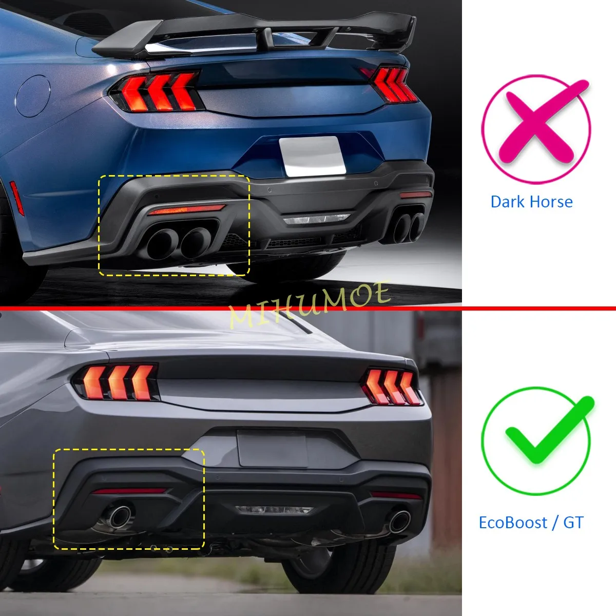 Carbon Fiber Car Rear Fog Light Lamp Bumper Reflector Cover Trims Stylish For Ford Mustang 2024 2025 2026