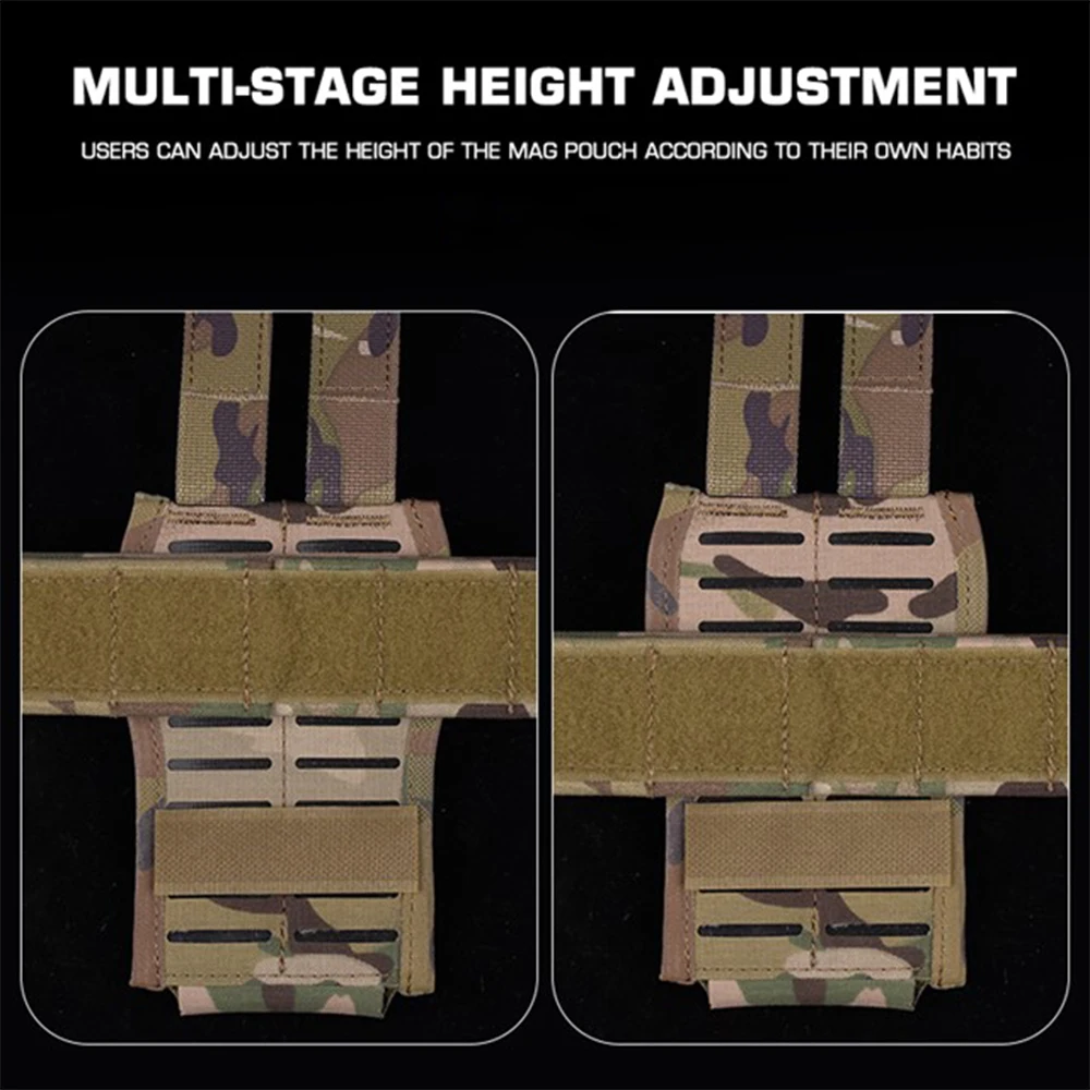 Tactical K Type 5.56 AR Magazine Pouch, Airsoft Hunting MAG Pouch Enlarge Opening Multi Stage Height Adjustment, Wide Adaptation