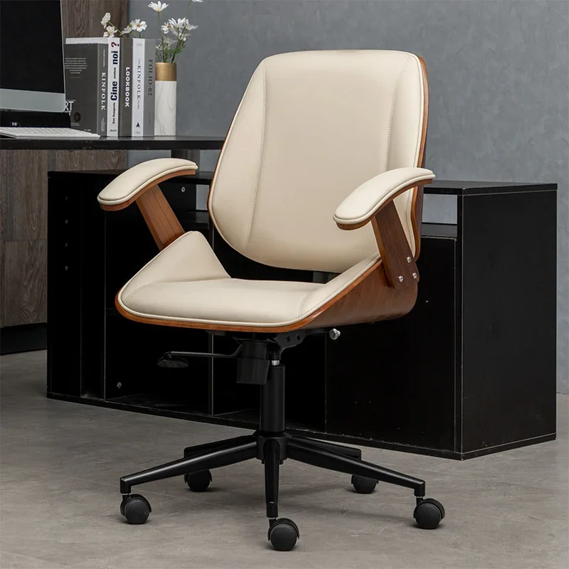 

Компьютерные стулья из массива дерева для гостиной, поворотные современные винтажные поддерживающие спинки, стулья для гостиной, эргономичная роскошная мебель Poltrona