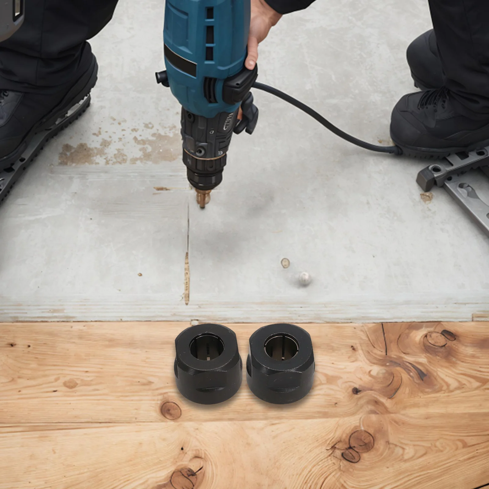 

Electric Tool Spare Part Part Collet Adapter Steel Nut Black Steel Material Compatible With 3612 Compatible With RP2300