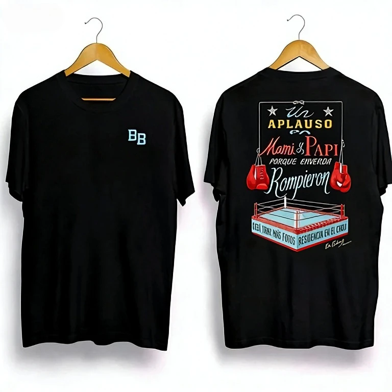 

2026 Bad Bunny DTMF Merch Boxing Tee Men/Women Aesthetic T-Shirt Unisex High Quality Cotton Tees Funny Oversize Casual Clothing