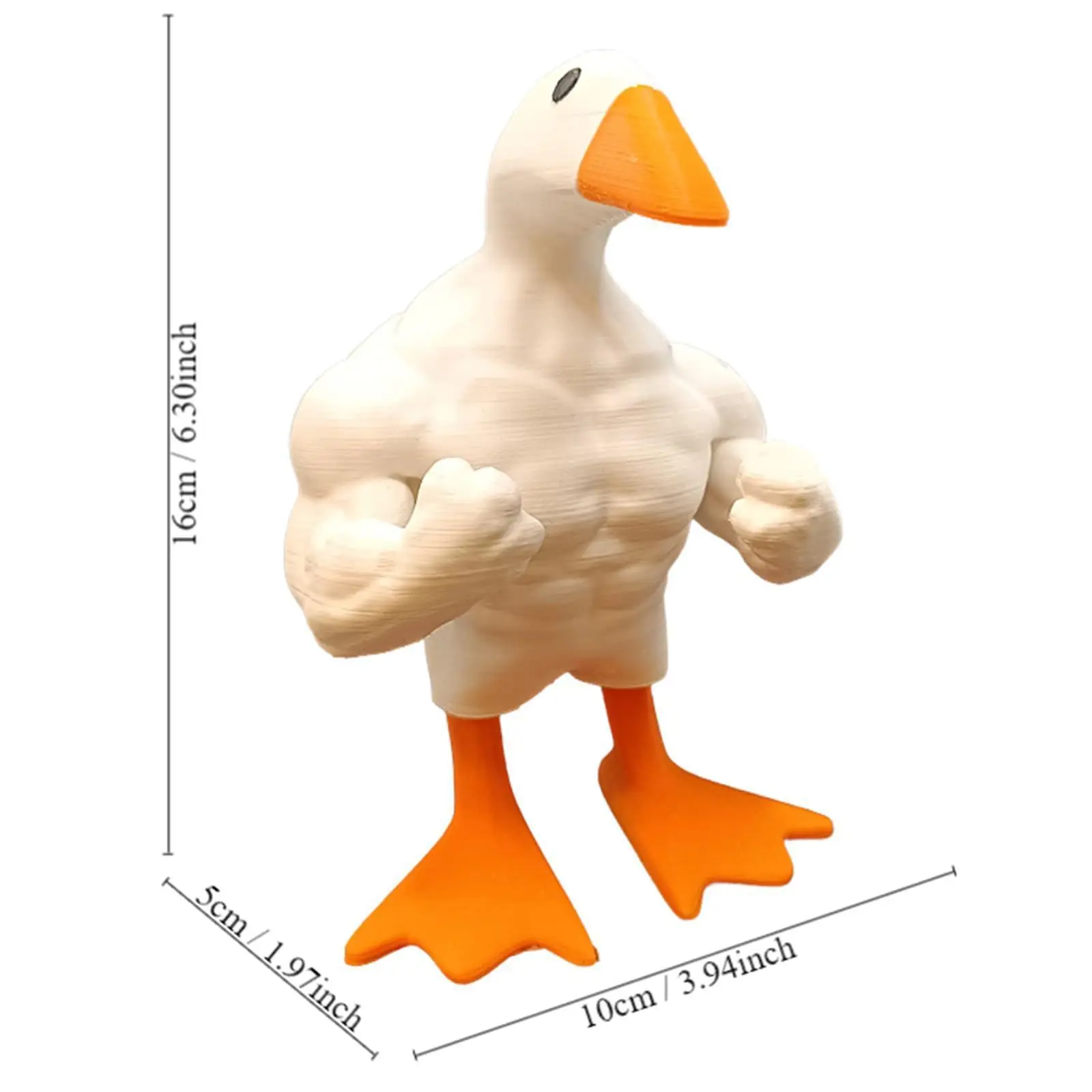 Customizable 1pc Duck Statue Ornament Funny Muscle Duck Statue Decoration Resin Crafts Sculpture Ornament