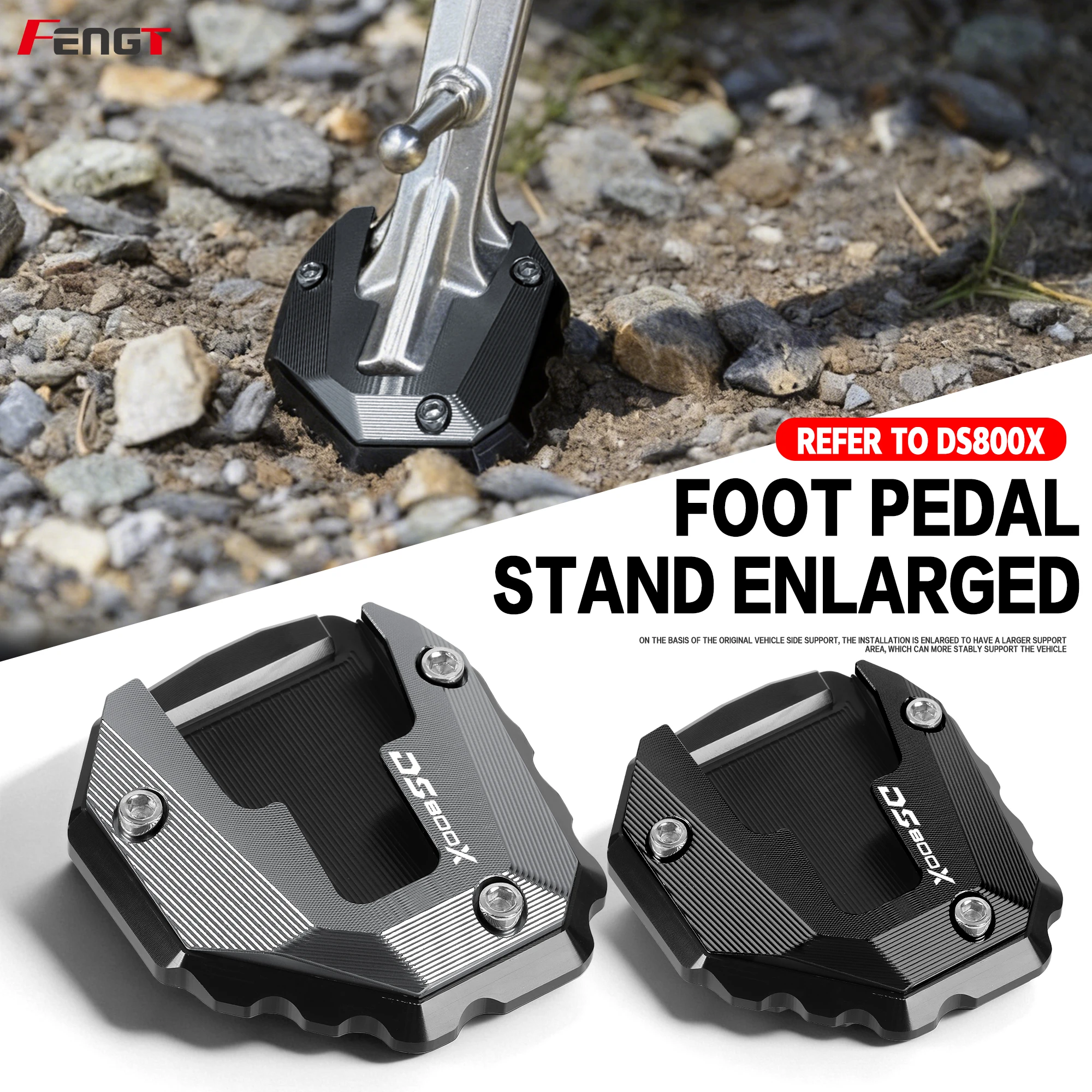 For VOGE DS800X DSX800 Rally 800 DS 800X  800 DSX Motorcycle CNC Kickstand Foot Side Stand Extension Enlarged Foot Pedal Pad