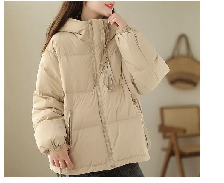 Down Cotton Jackets Women's Short Coat 2023 New Korean Loose Oversized Thick Jacket Fashion Hooded Popular Cotton Jacket Winter