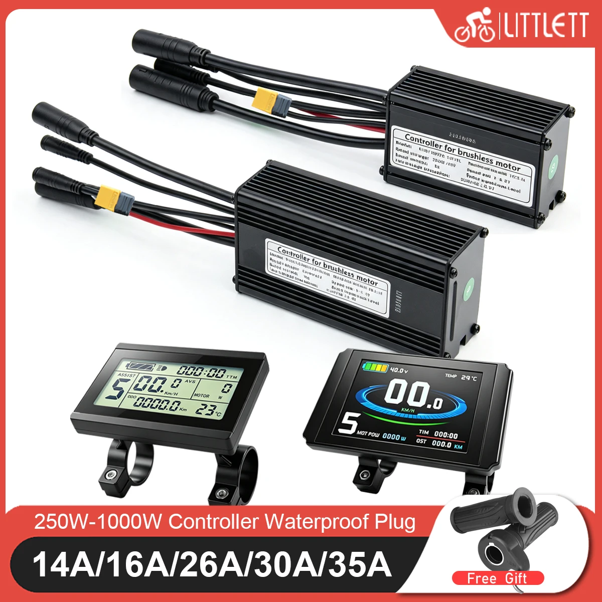 kt-ebike-sinewave-waterproof-controller-36v48v-250w-1500w-with-kt-lcd3-lcd8h-display-for-electric-bicycle-conversion-kit-parts