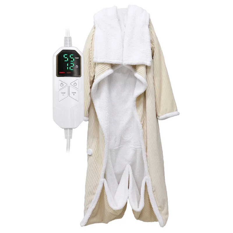 50x69.69IN sleeveless wearable blanket with foot pockets, heating blanket, intelligent constant temperature electric blanket