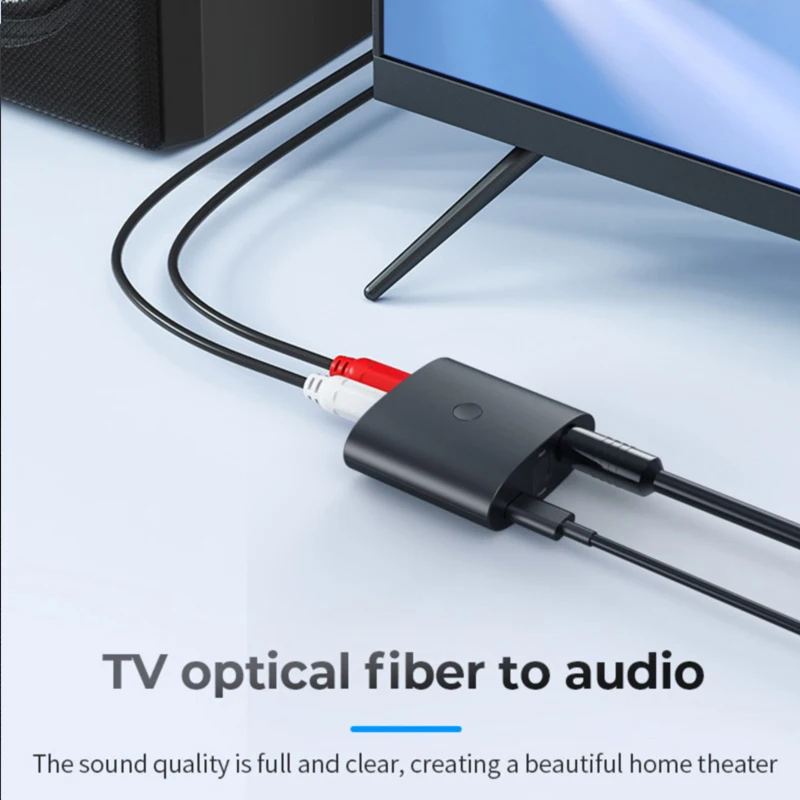 الرقمية التناظرية محول صوت DAC بلوتوث 5.0 استقبال 2 في 1 البصرية 3.5 مللي متر جاك AUX RCA مكبر صوت ستيريو التلفزيون محول لاسلكي