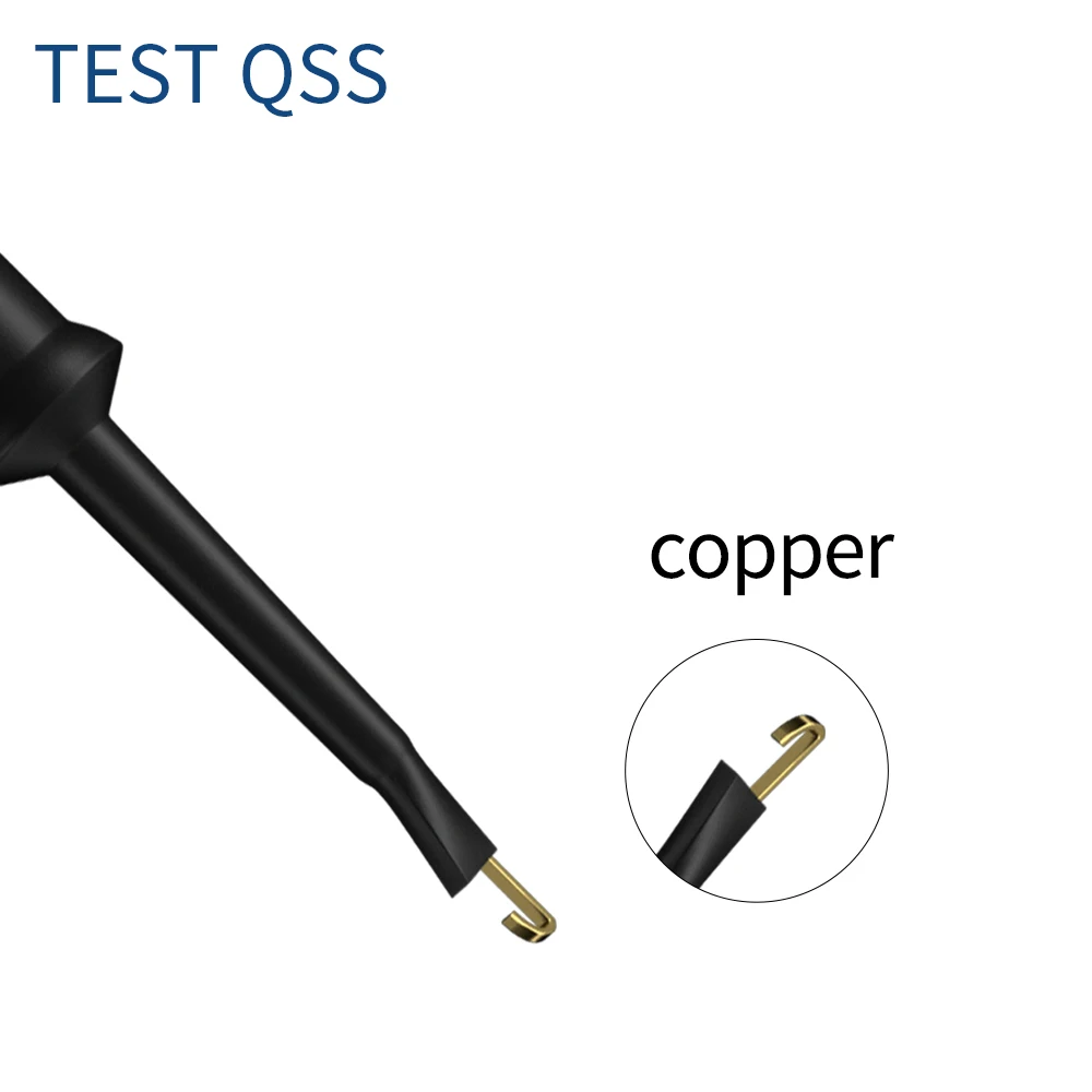 QSS 2PCS 4MM Stackable Banana Plug to Test Clip Test Lead Red Black 1M Electrical Tools Accessories