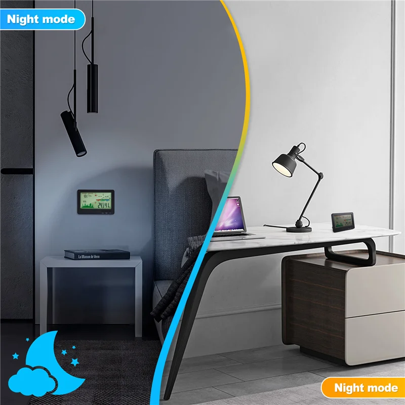 SQPP-مقياس حرارة داخلي وخارجي ومحطات طقس لاسلكية للرطوبة مع نطاق 328 قدم/100 متر ودرجة الحرارة والرطوبة