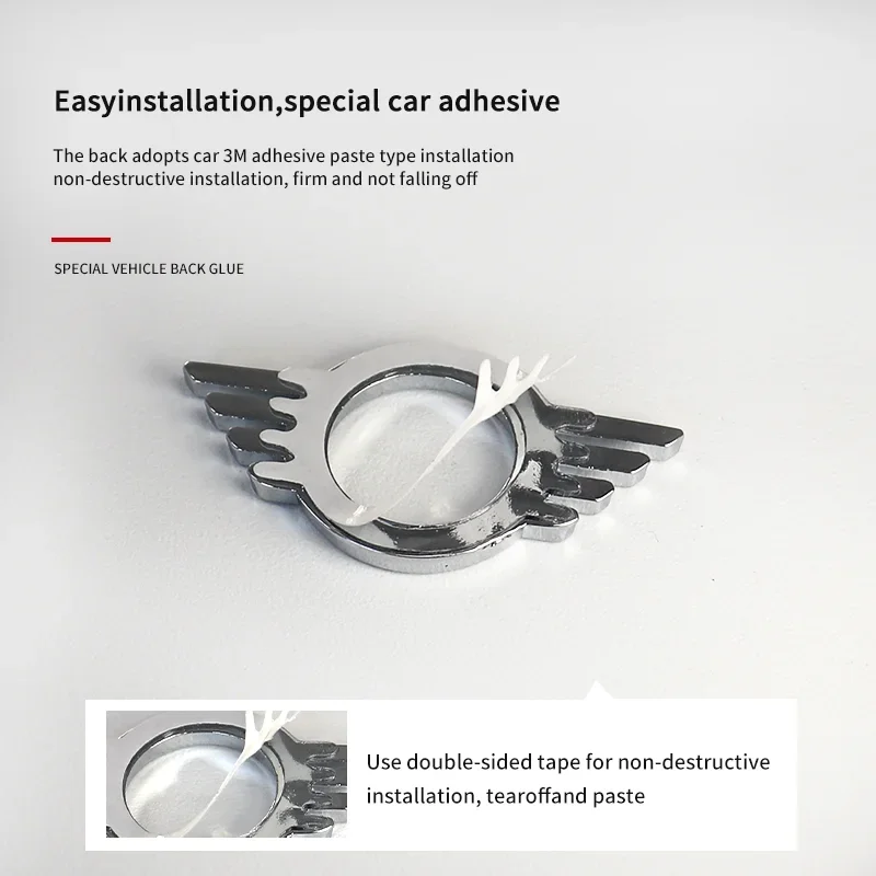 Fit for Metal Car Door Lock Pin Wing Emblem Badge Decal Cover Fit For Mini Cooper S JCW F54 F55 F56 F60 R55 R56 R60Countrym 1pcs