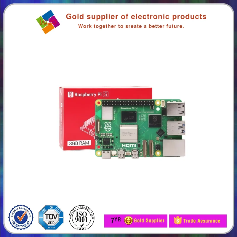 

Genuine Original Raspberry Pi 5 8GB RAM 64-bit Quad-Core 2.4GHz Cortex-A76 SBC with VideoCore VII GPU Support 4K60 Dual Display