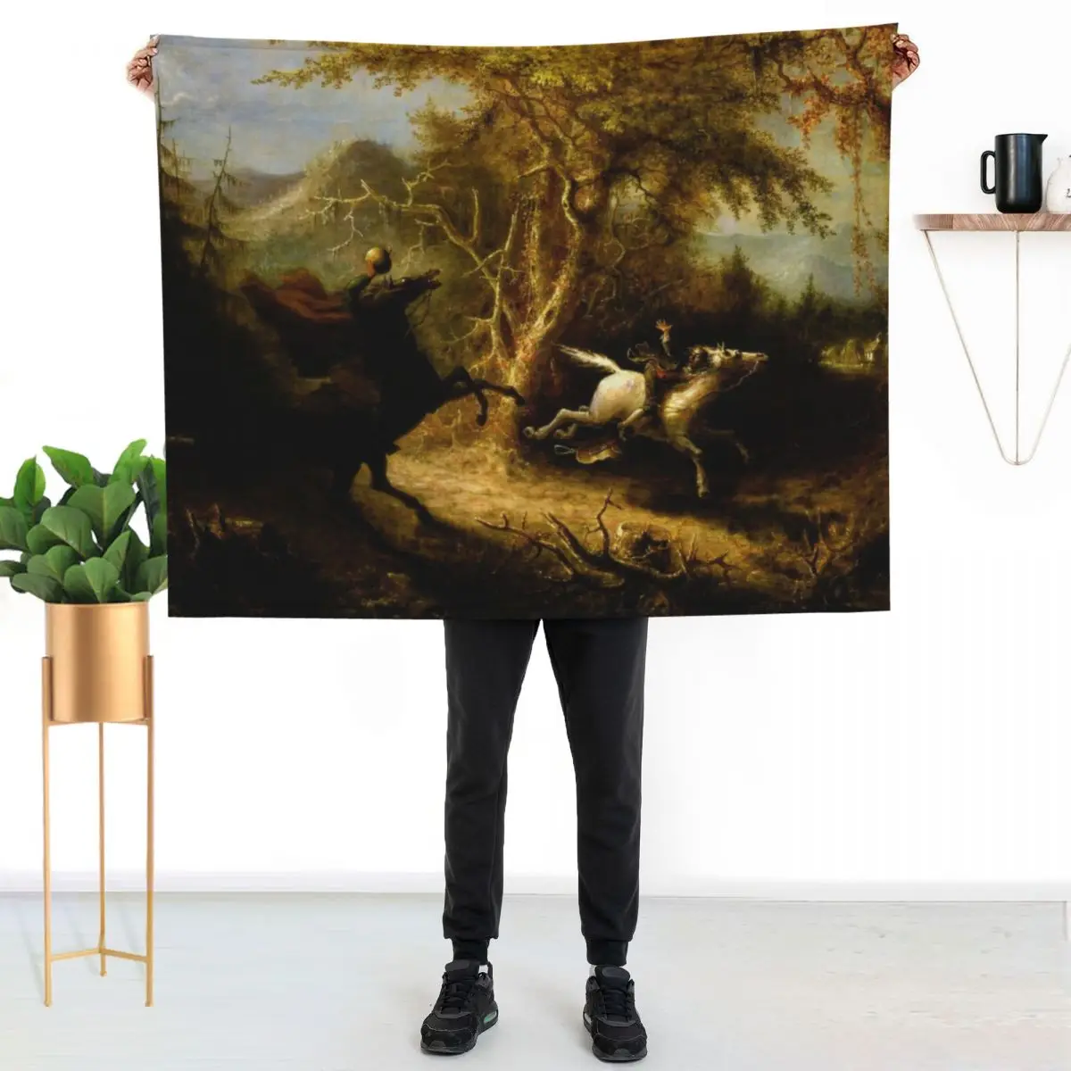 The Headless Horseman Pursuing Ichabod Crane Throw Blanket Multi-Purpose manga Quilt Giant Sofa decorative Blankets