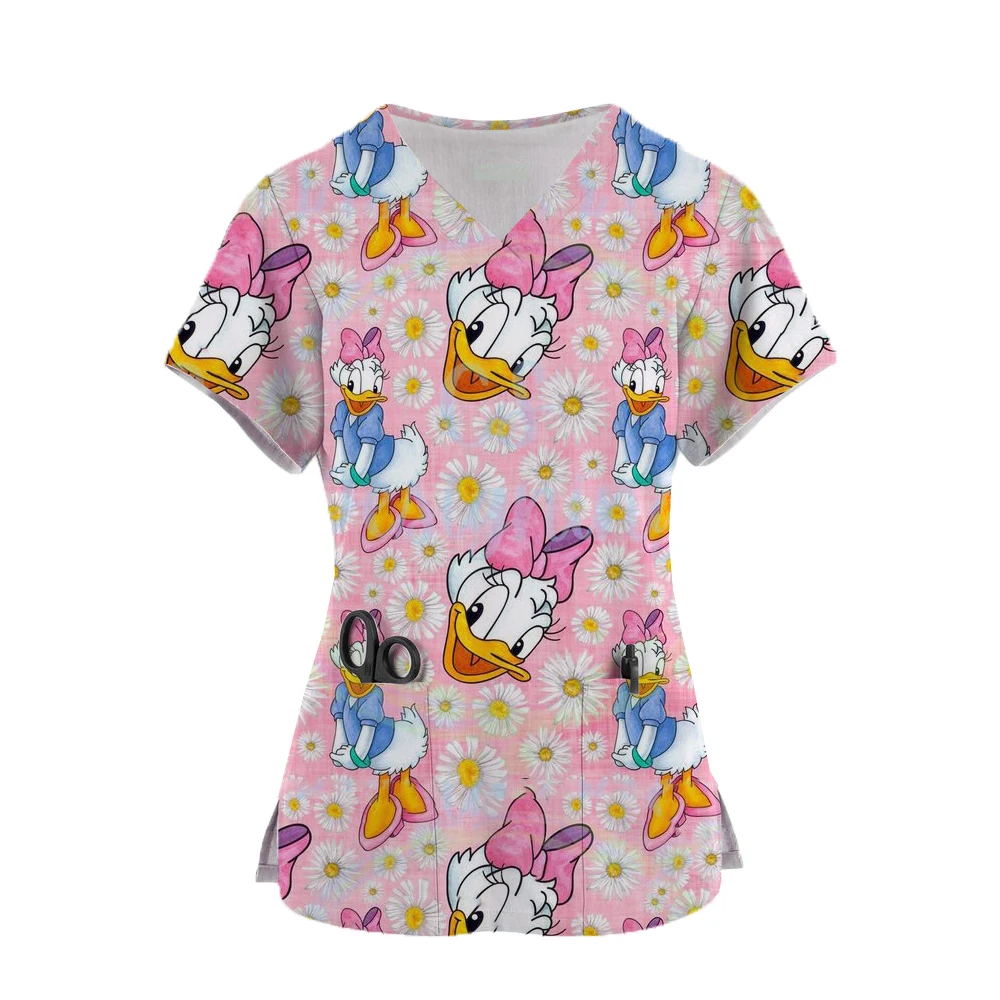 

Miniso Disney Mickey Mouse Scrub Women Dentist Working Uniform Nurse Scrub Uniformes Medicos Para Mujer Tooth Hospital Workwear