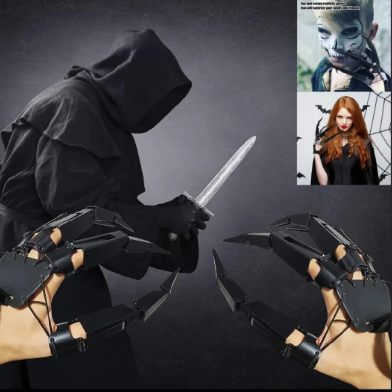 

Halloween Skeleton Ghost Claw Joint Finger Role Playing Horror Fake Finger Realistic Prop Party Decoration Finger Gloves