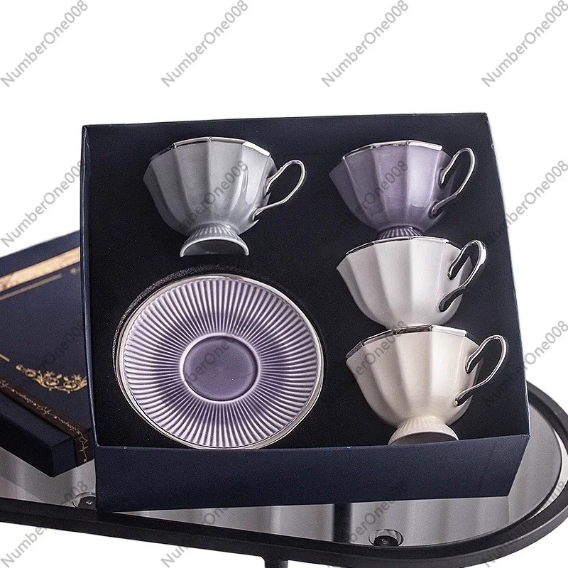European Style Ceramic Coffee Cup and Saucer Creative Gift Set - English Coffee Cup Afternoon Tea Set
