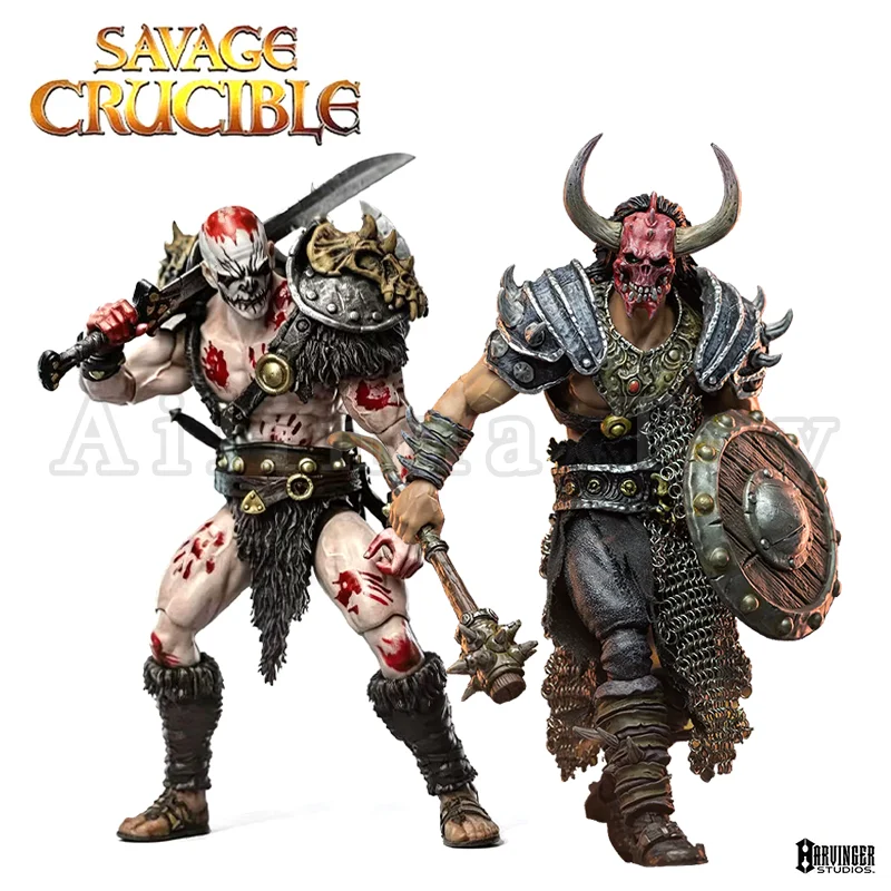 Harbinger Studios 1/12 7inch Action Figure Savage Crucible Drevarth Sentinel The Red Varkul of The Bone Anime Model Toy