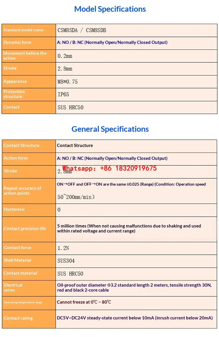 Cyclmotion CNC CSM8SDA/B brake switch motor equipment positioning contact sensor MS087A replacement limit switch