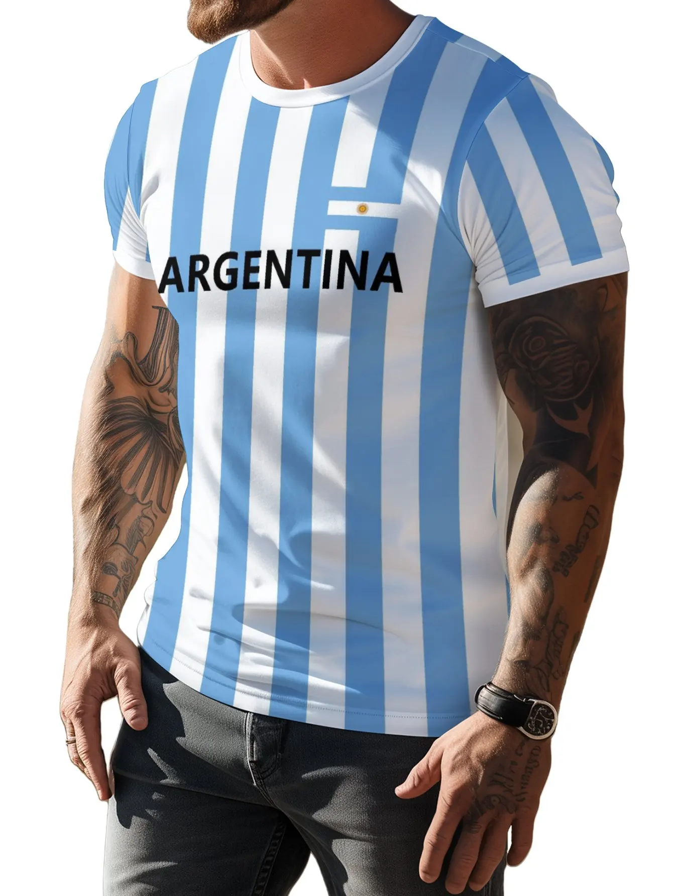 ARGENTINA Football Fan Gear Men's Soccer T-shirt Jersey 2024 Flag Short Sleeve Oversized Clothing 3D Printed Casual Fashion